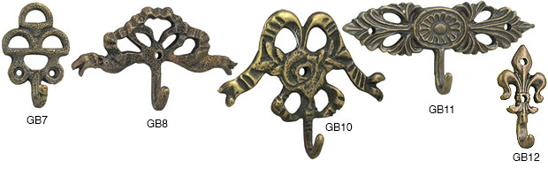 Bronzed craft hooks 38 mm - Pack 5 pcs