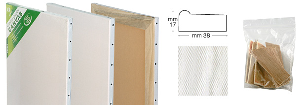 Stretched canvas: 100% cotton, nailed - 40x50 cm