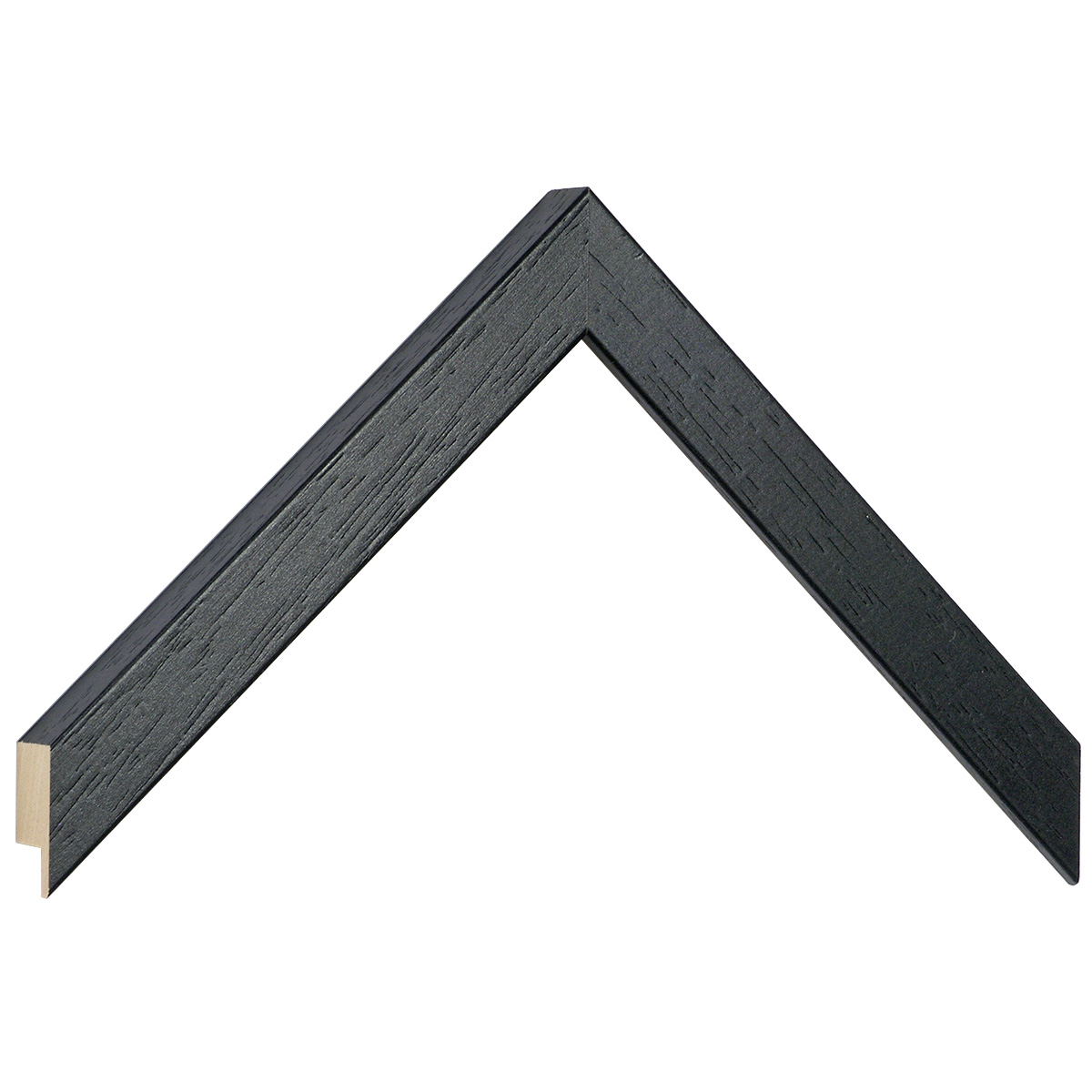 Moulding ayous, width 20mm height 20 - Black, open grain - Sample