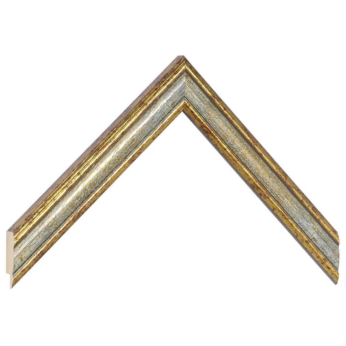Moulding ayous, width 24mm, height 13 - Antique gold with white band - Sample