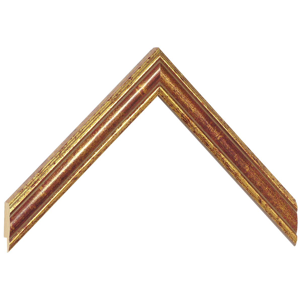 Moulding ayous 24mm - antique gold with red band - Sample