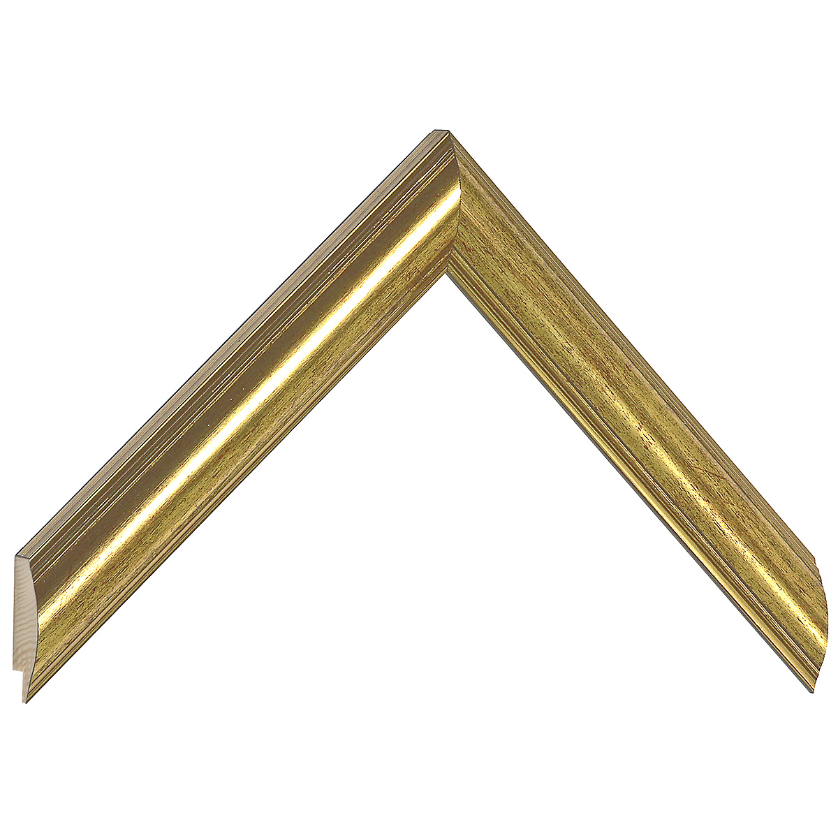 Moulding finger-jointed pine - Width 25mm Height 19 - Gold - Sample