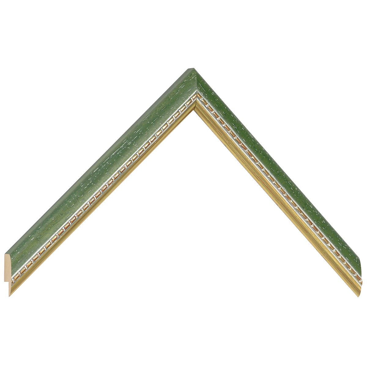 Moulding ayous 17mm - green, gold decorative relief - Sample