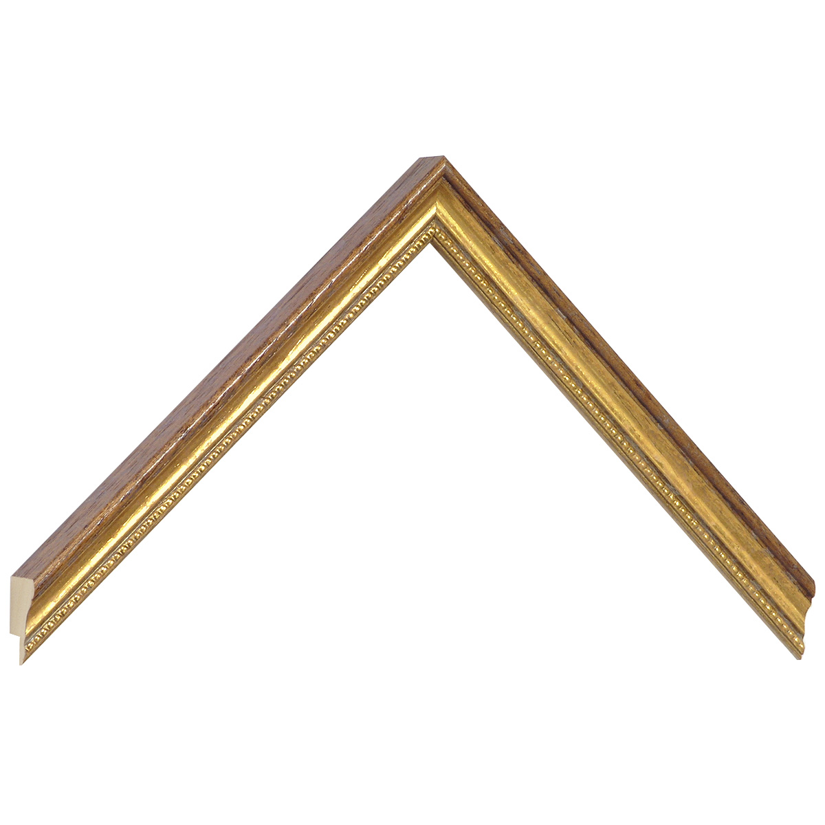 Moulding ayous width mm15 heigth 18 - Walnut, gold band - Sample