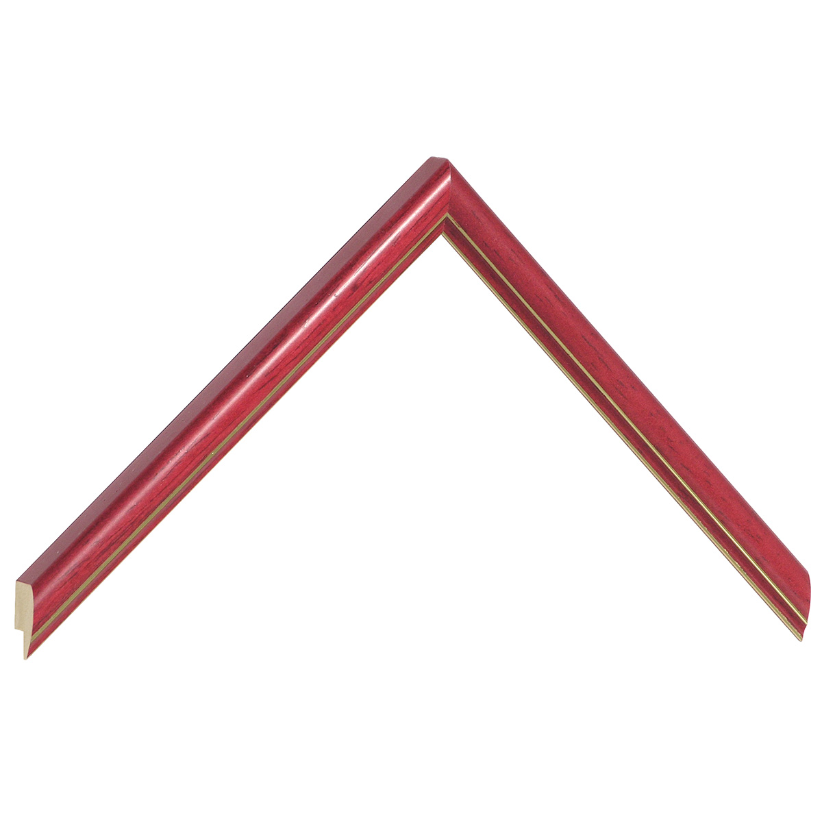 Moulding ayous jointed 13mm - red with golden edge - Sample