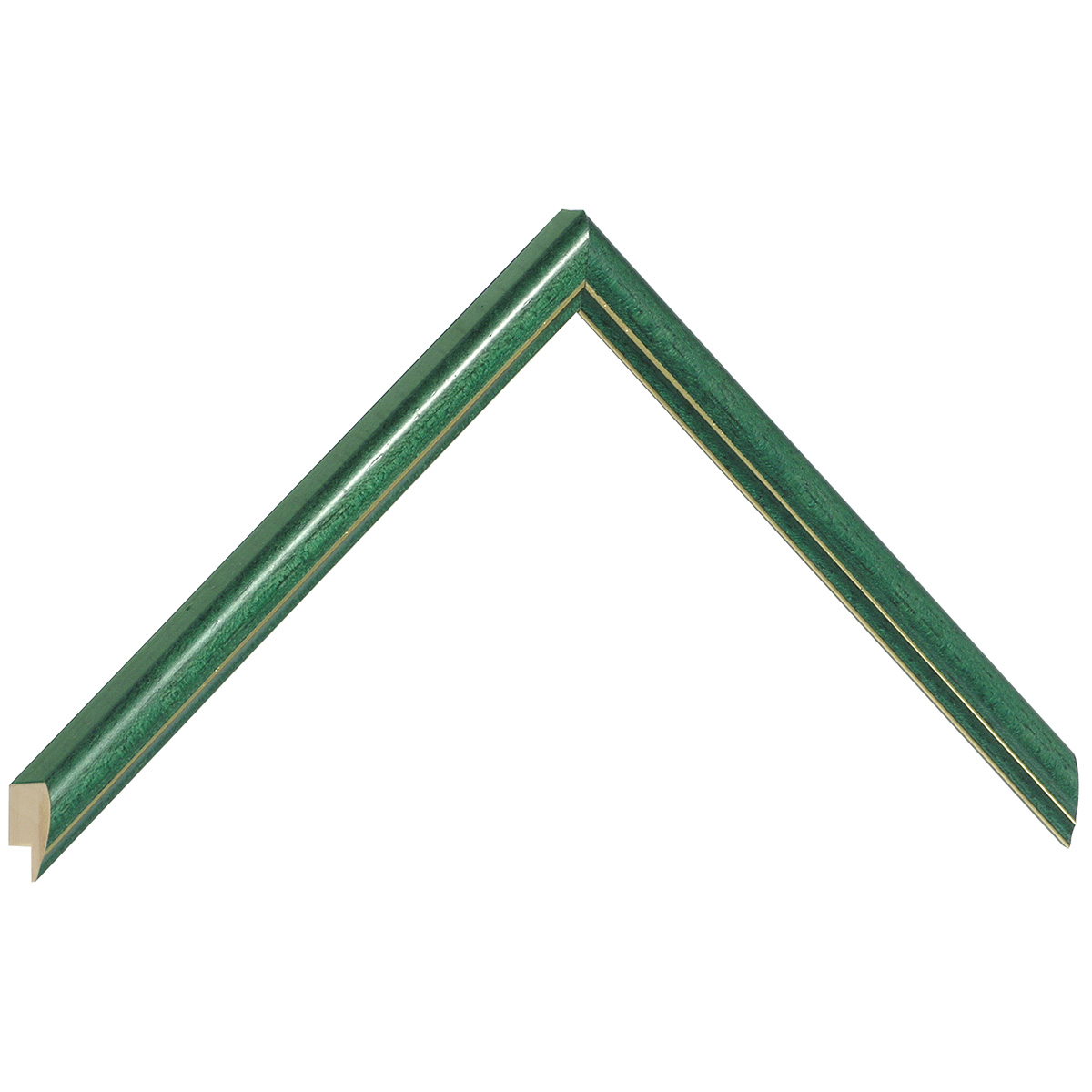Moulding ayous jointed 13mm - green with golden edge - Sample