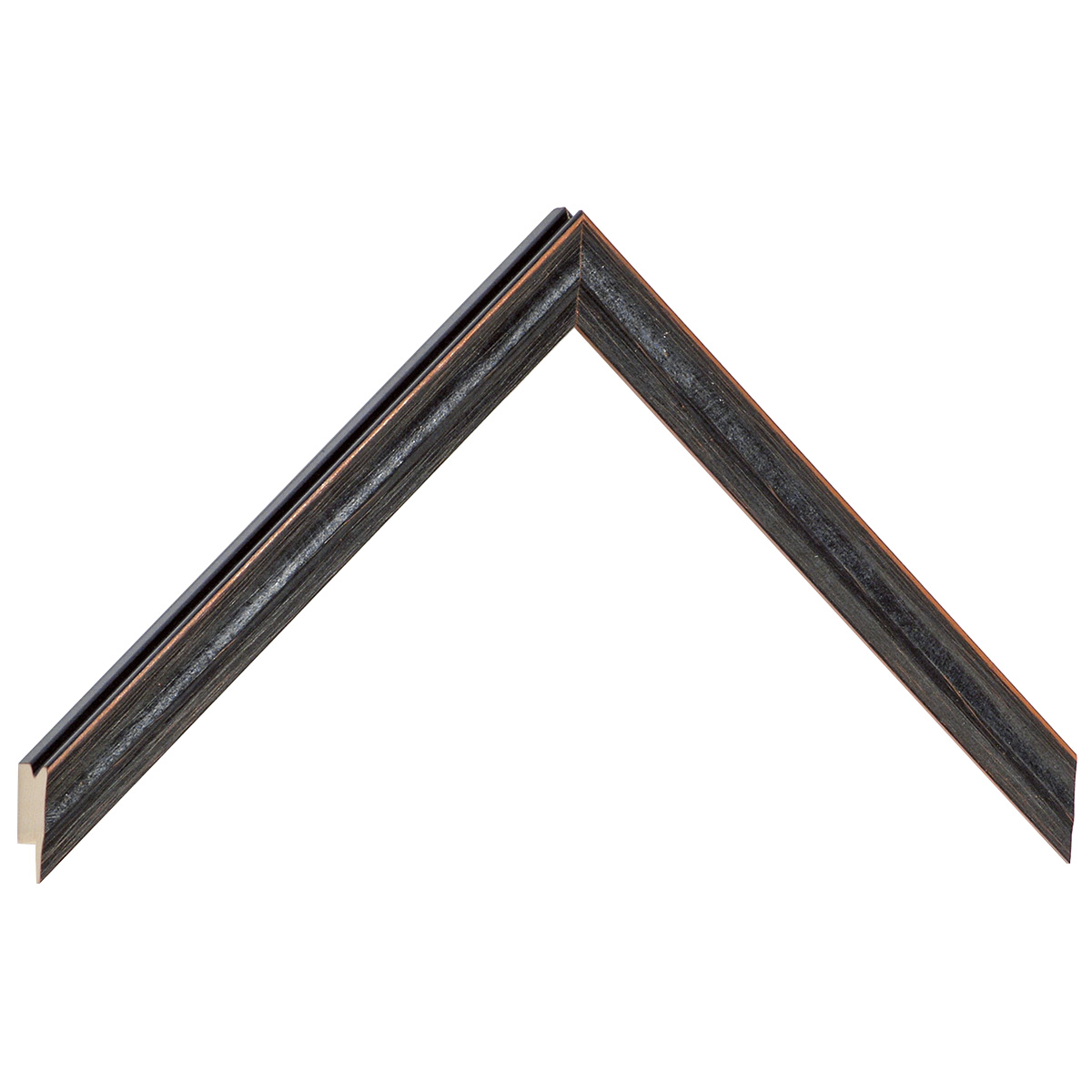 Moulding finger-jointed pine Width 16mm Height 16 - Black - Sample