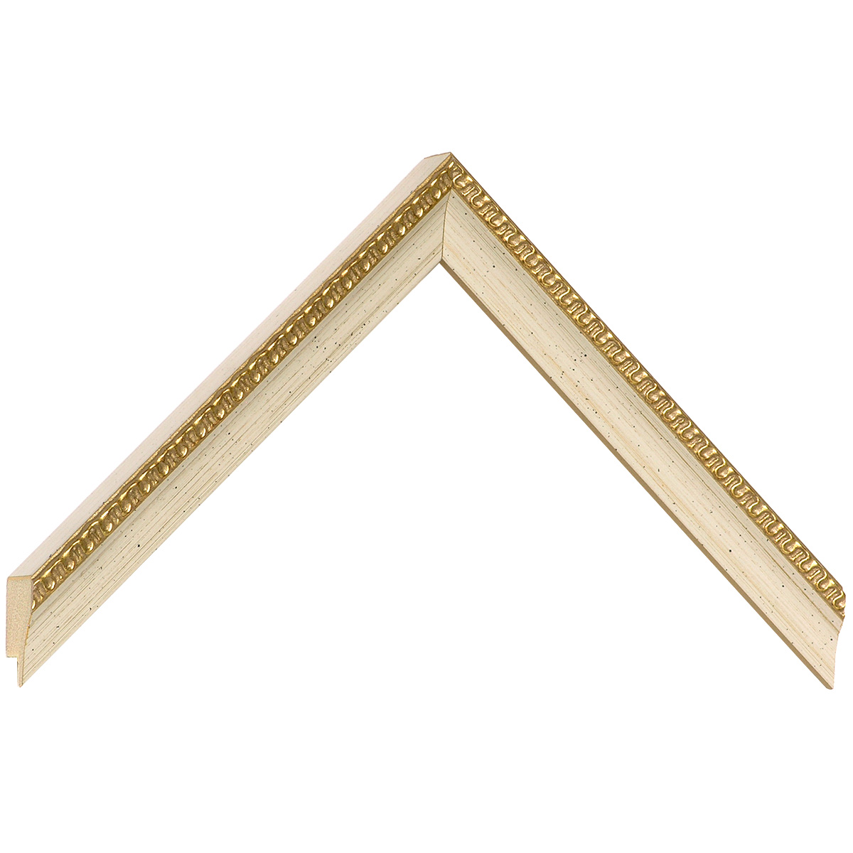 Moulding finger-jointed pine, width 19mm, height 20 - Cream - Sample