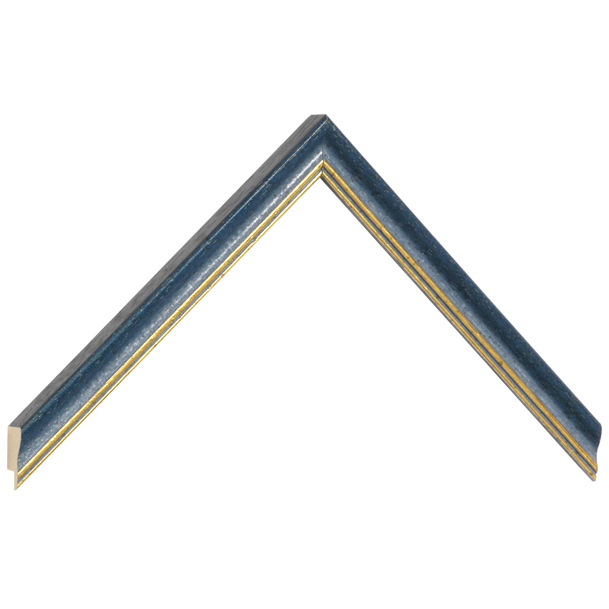 Moulding ayous width 15mm - matt blue with gold edge - Sample