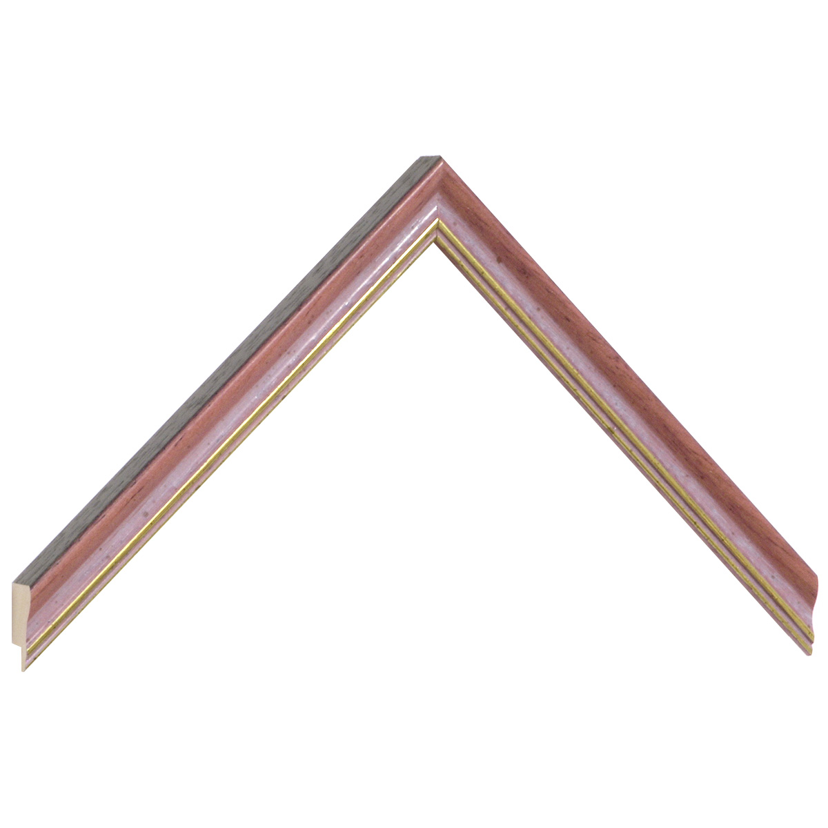 Moulding ayous, width 15mm, height 15 - Violet with gold edge - Sample