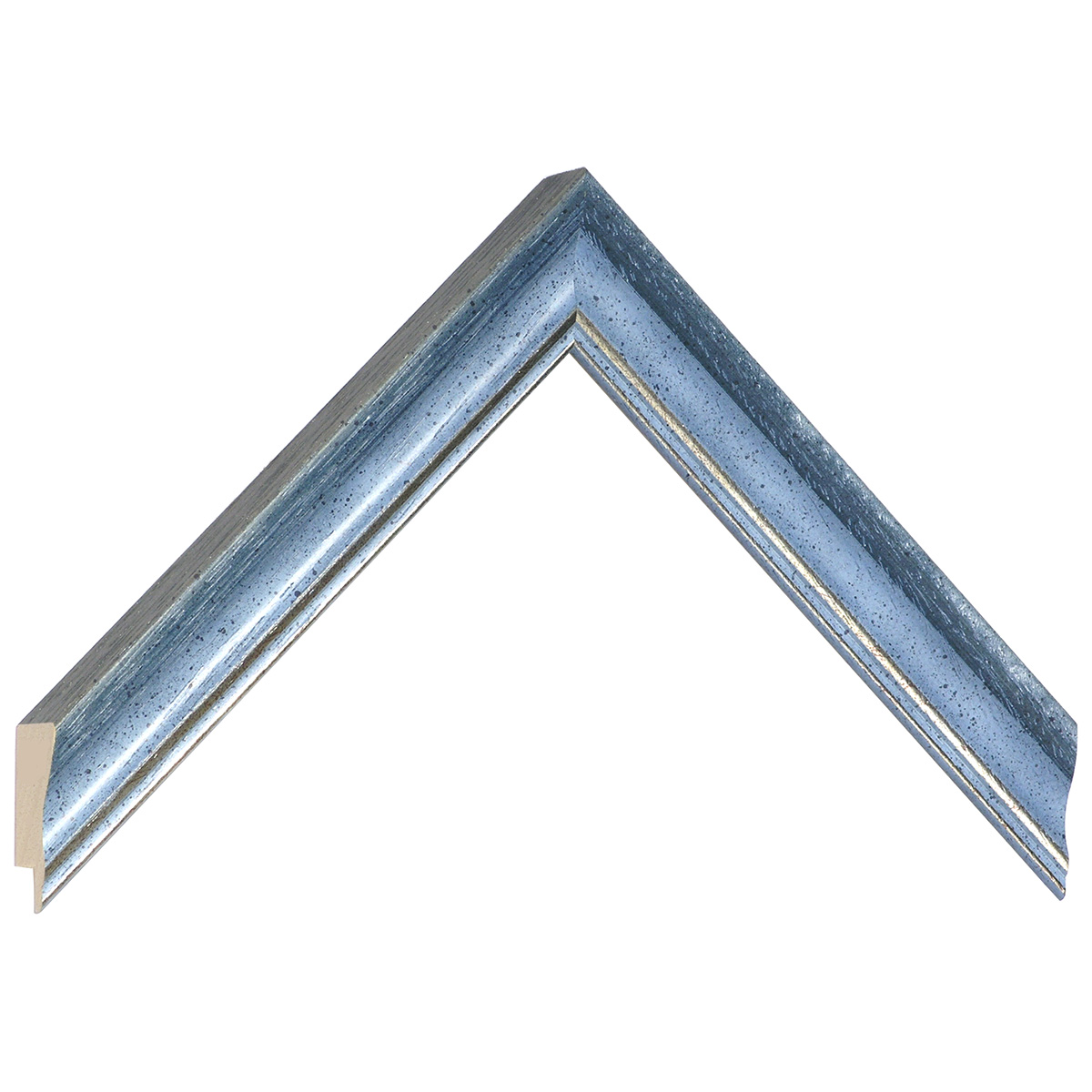 Moulding ayous jointed width 25mm - matt blue with silver fillet - Sample