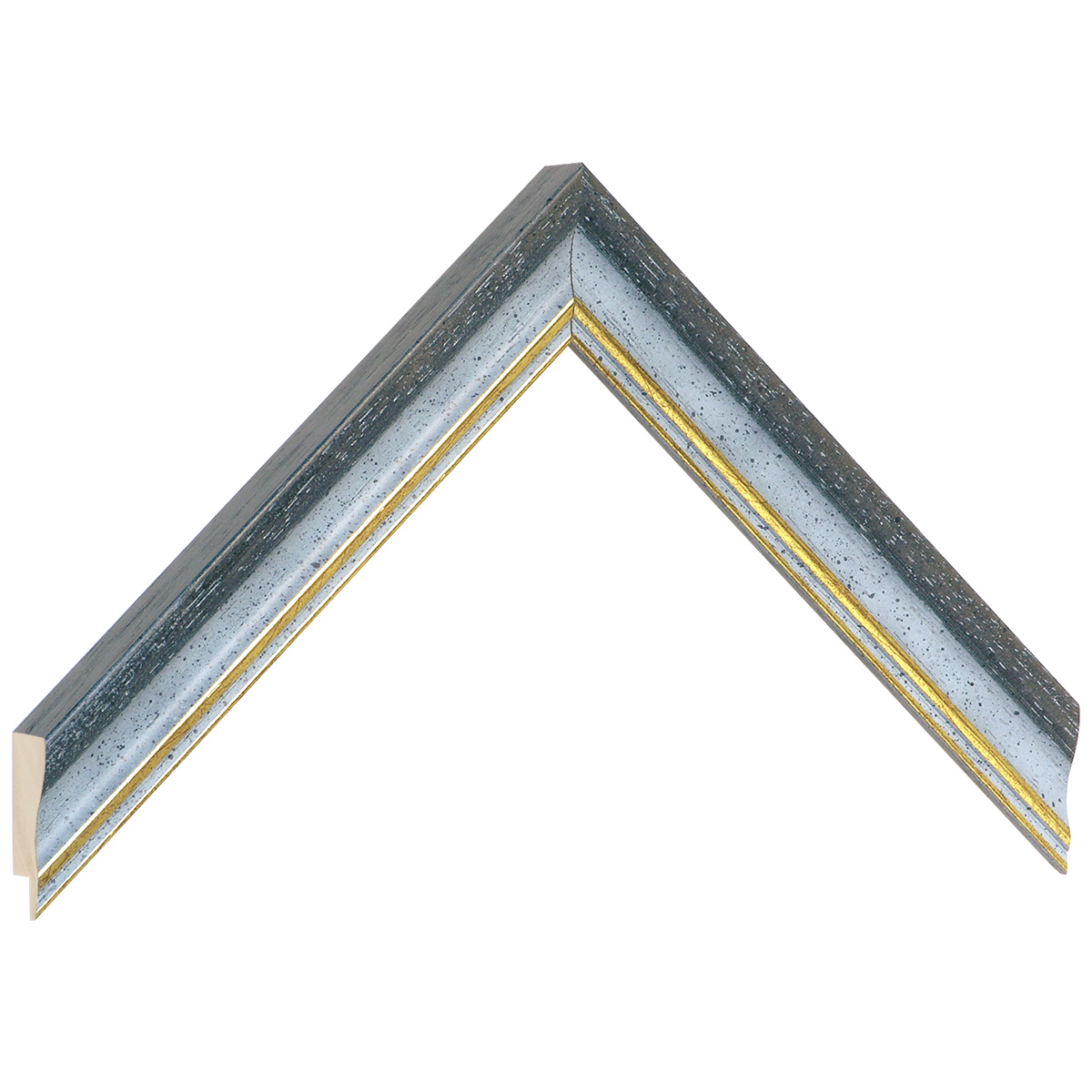 Moulding ayous jointed width 25mm - matt grey with gold fillet - Sample
