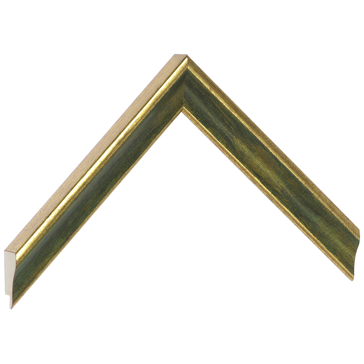 Moulding ayous jointed - Width 23mm - Gold with green band - Sample