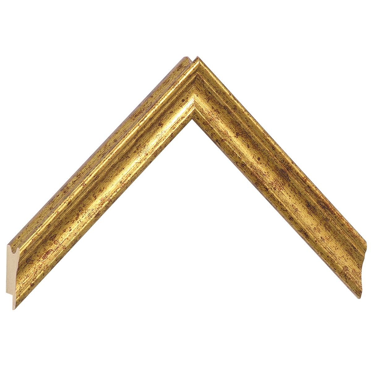 Moulding finger-jointed pine, 25mm - finish gold, gold band - Sample