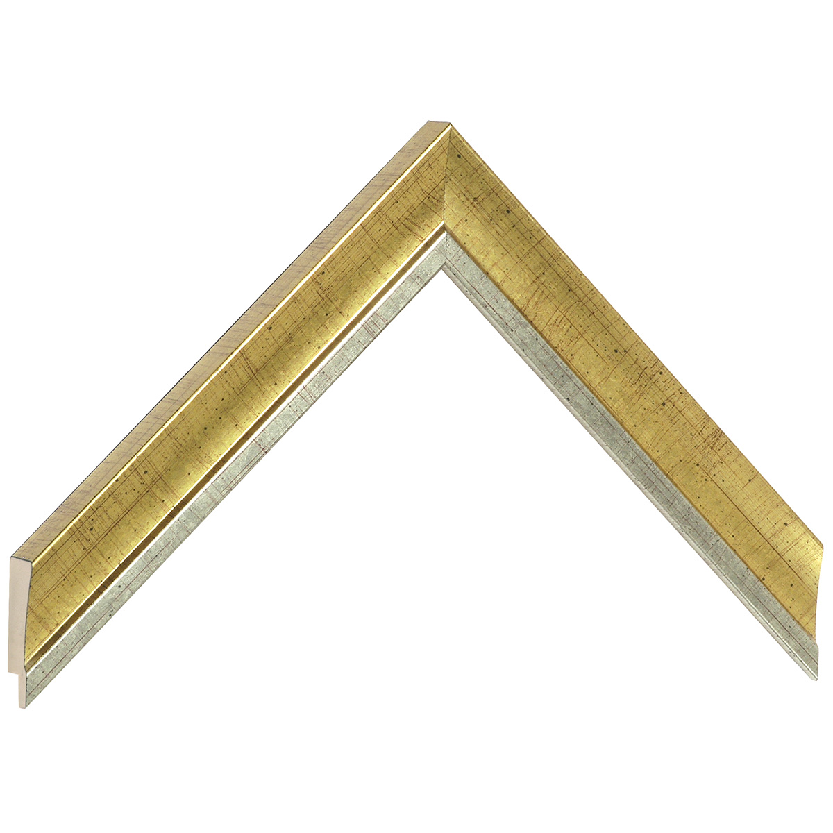 Moulding finger-jointed pine, width 25mm - gold-silver - Sample