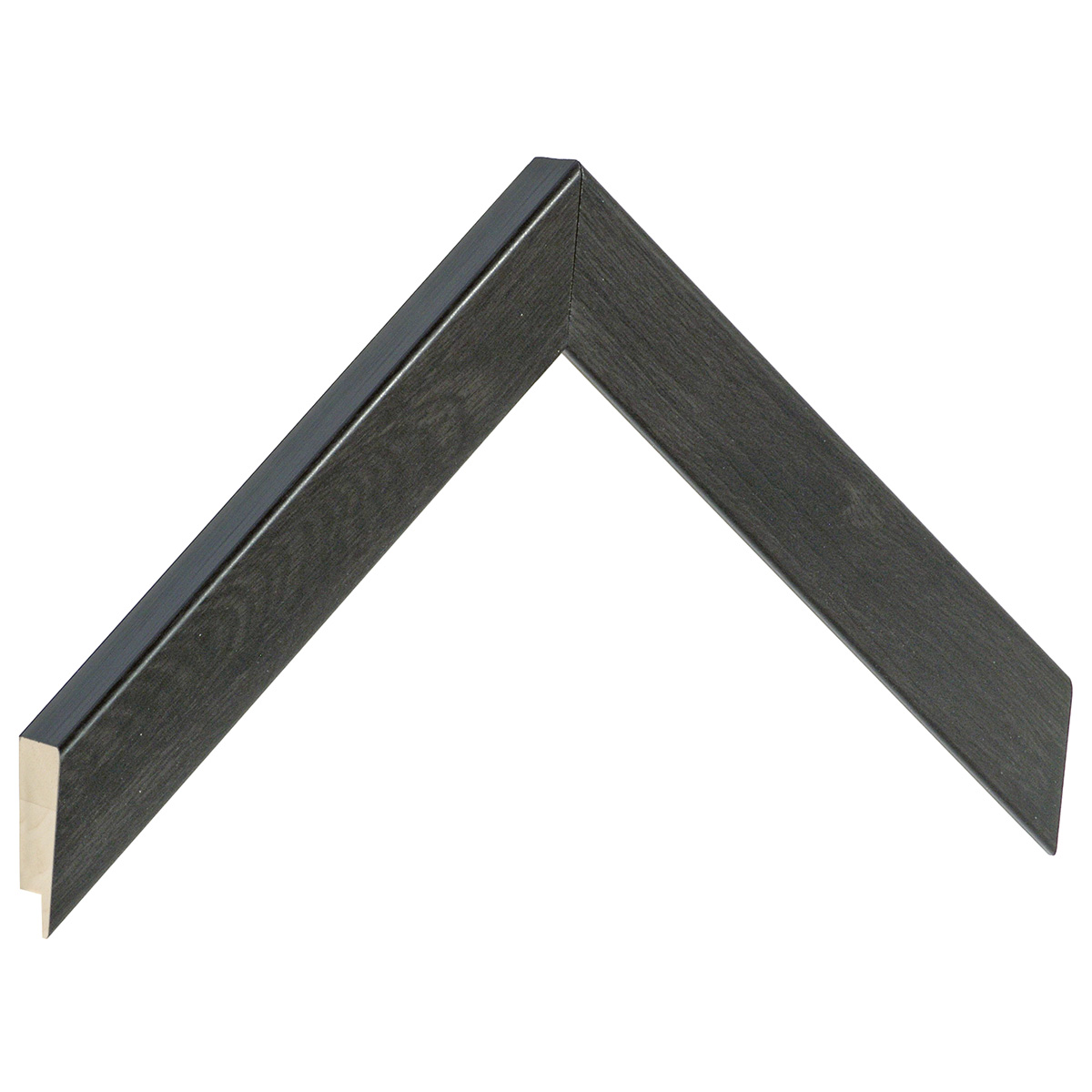 Moulding finger-jointed pine - Width 26mm - Black - Sample