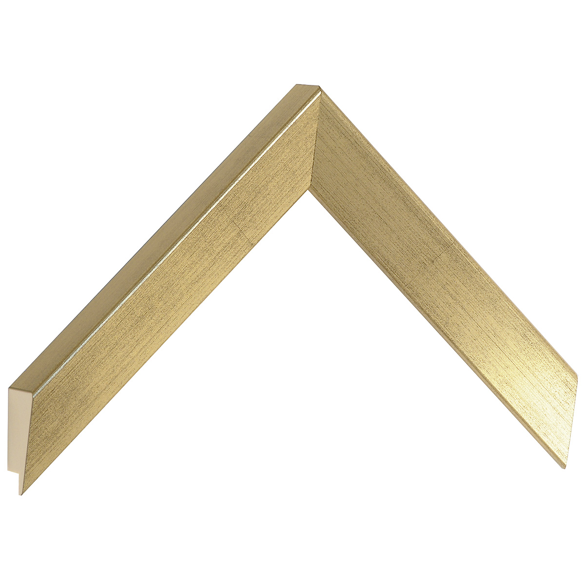 Moulding finger-jointed pine, width 23mm height 26 - gold finish - Sample