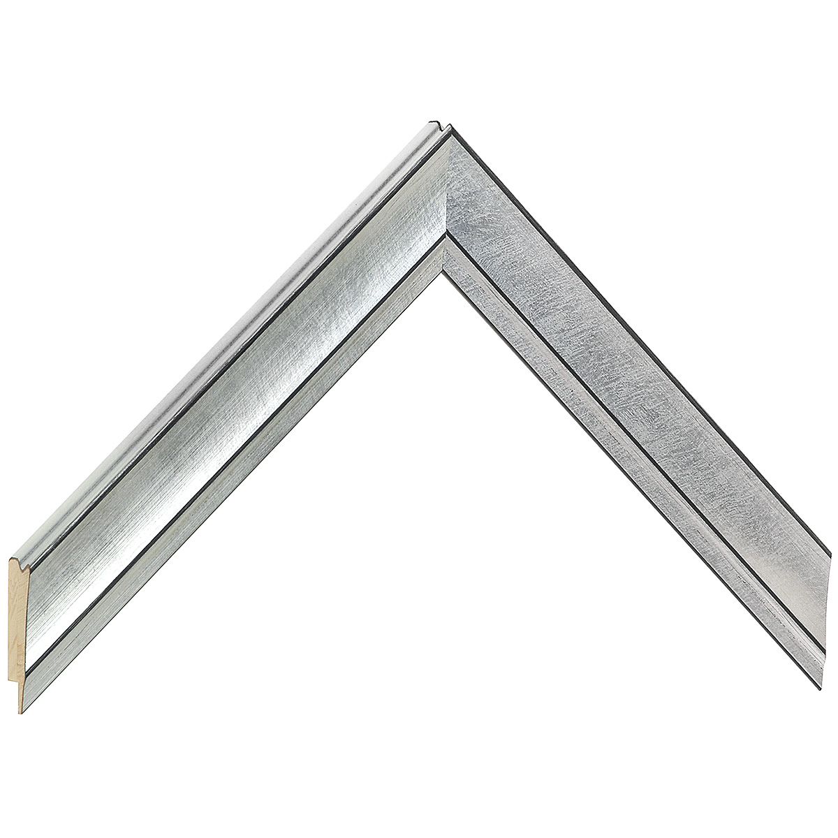 Moulding finger-jointed pine, width 26mm, height 14 - Silver - Sample