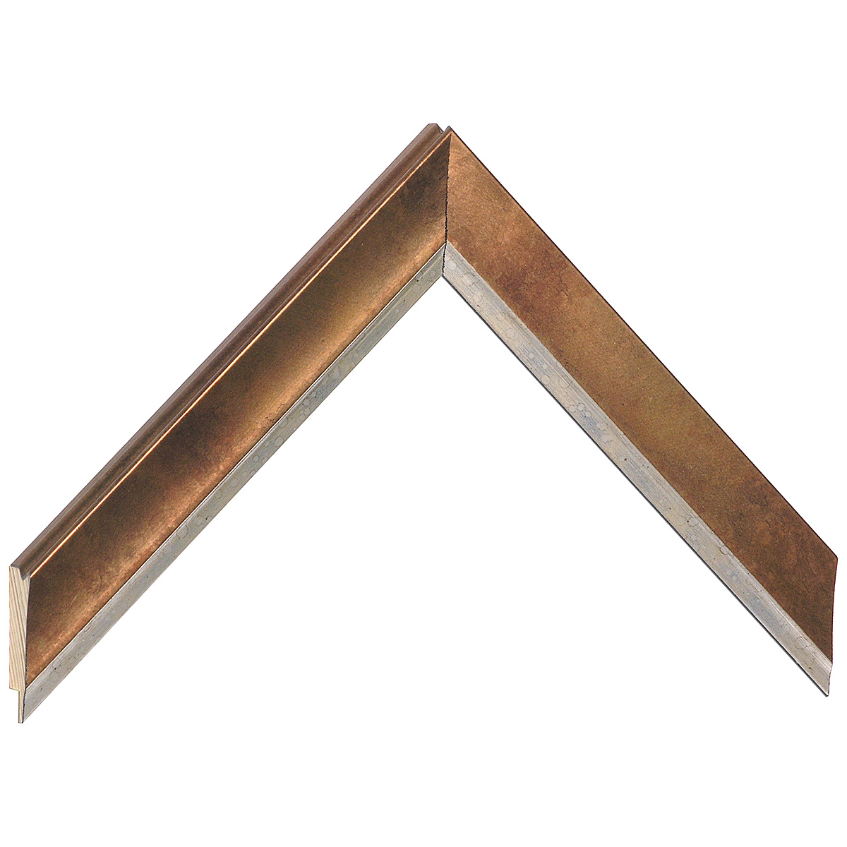 Moulding finger-jointed pine, width 26mm, height 14 - Copper - Sample