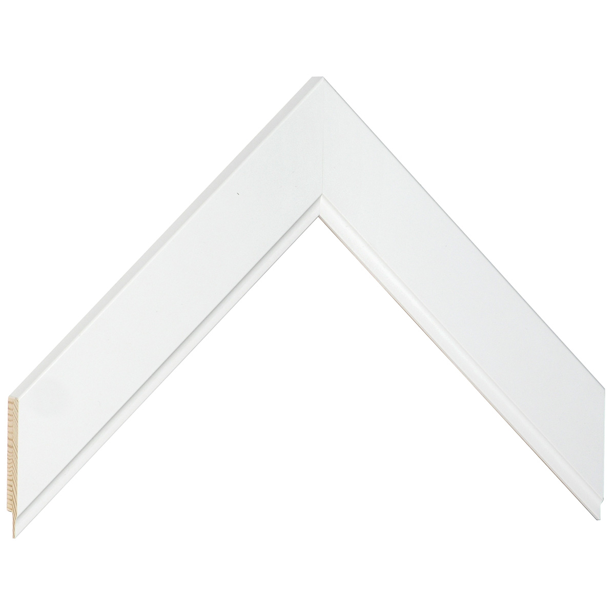Liner finger-jointed pine, width 34mm, height 12 - White - Sample