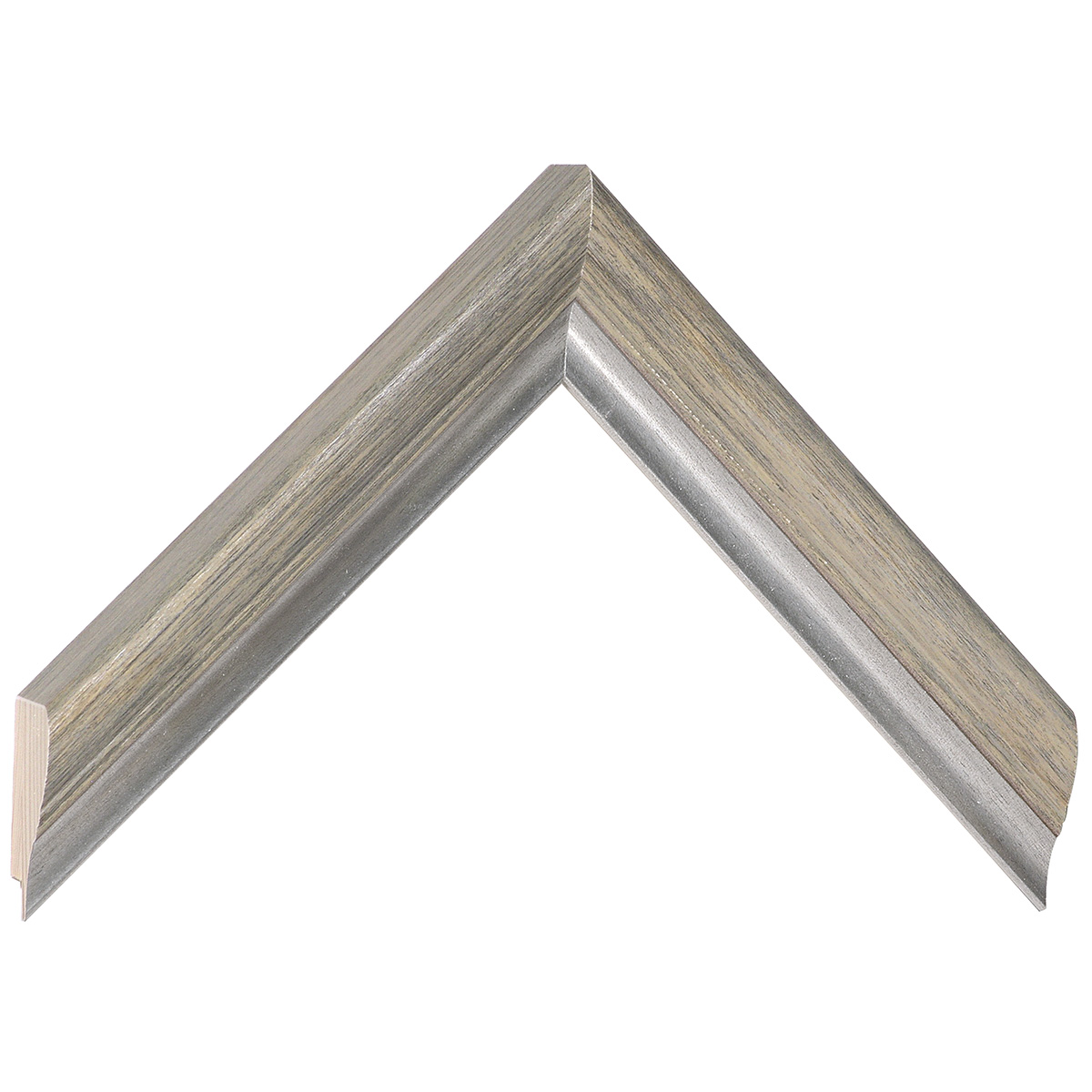 Moulding finger-jointed pine, width 30mm, height 27 - Black, silver band - Sample