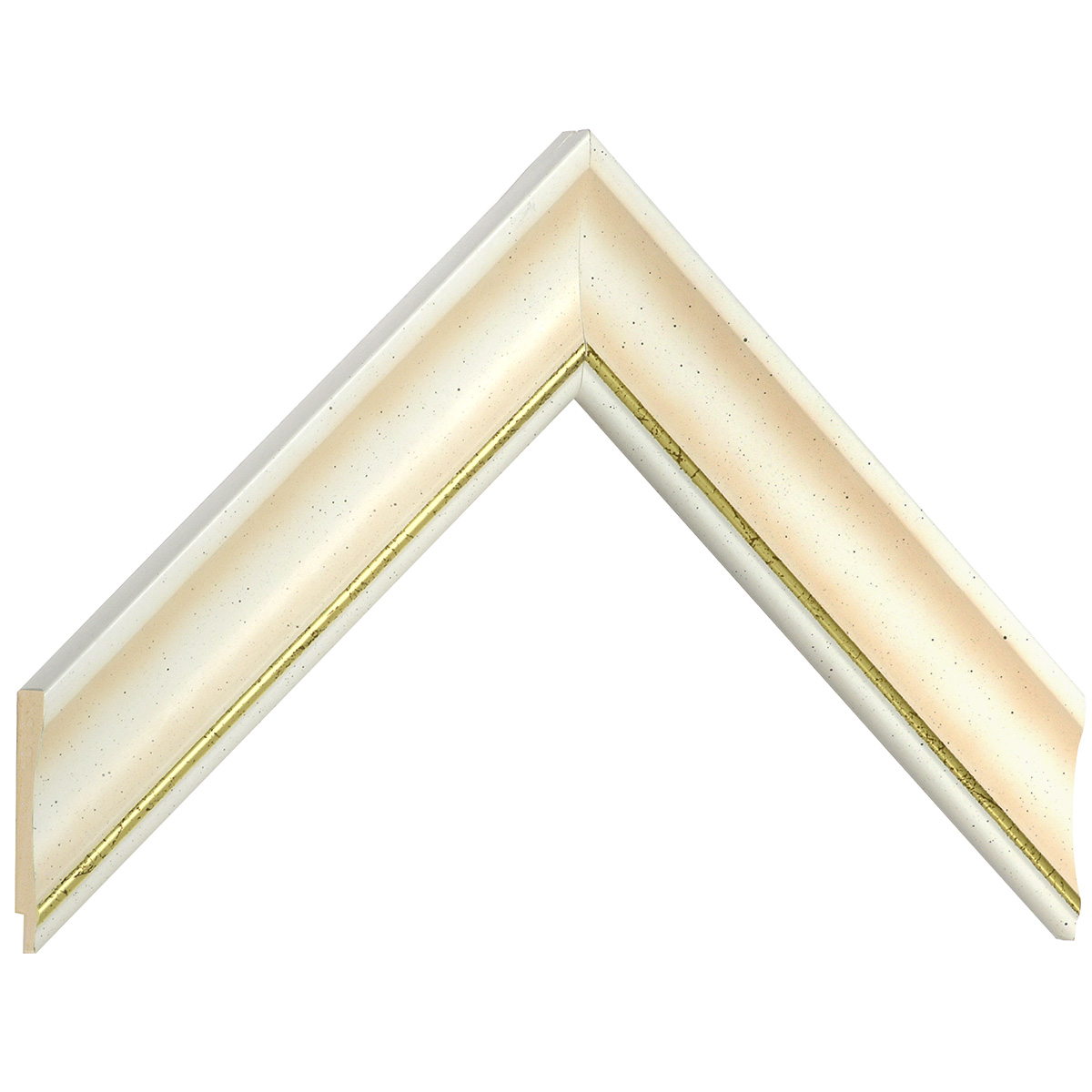 Liner ayous 35mm - convex shape, cream coloured, gold edge - Sample