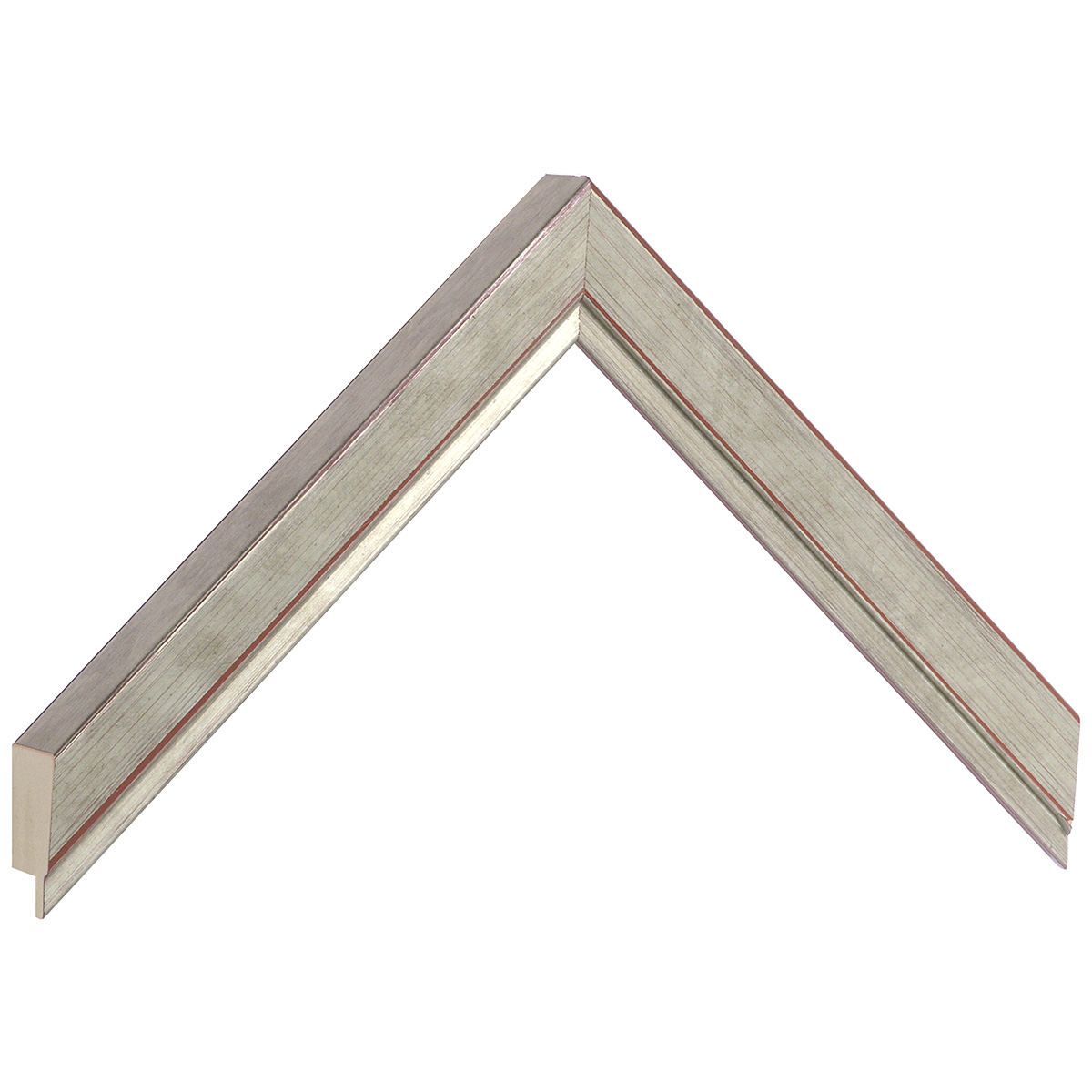 Moulding finger-jointed pine - width 22mm height 22 - silver finish - Sample