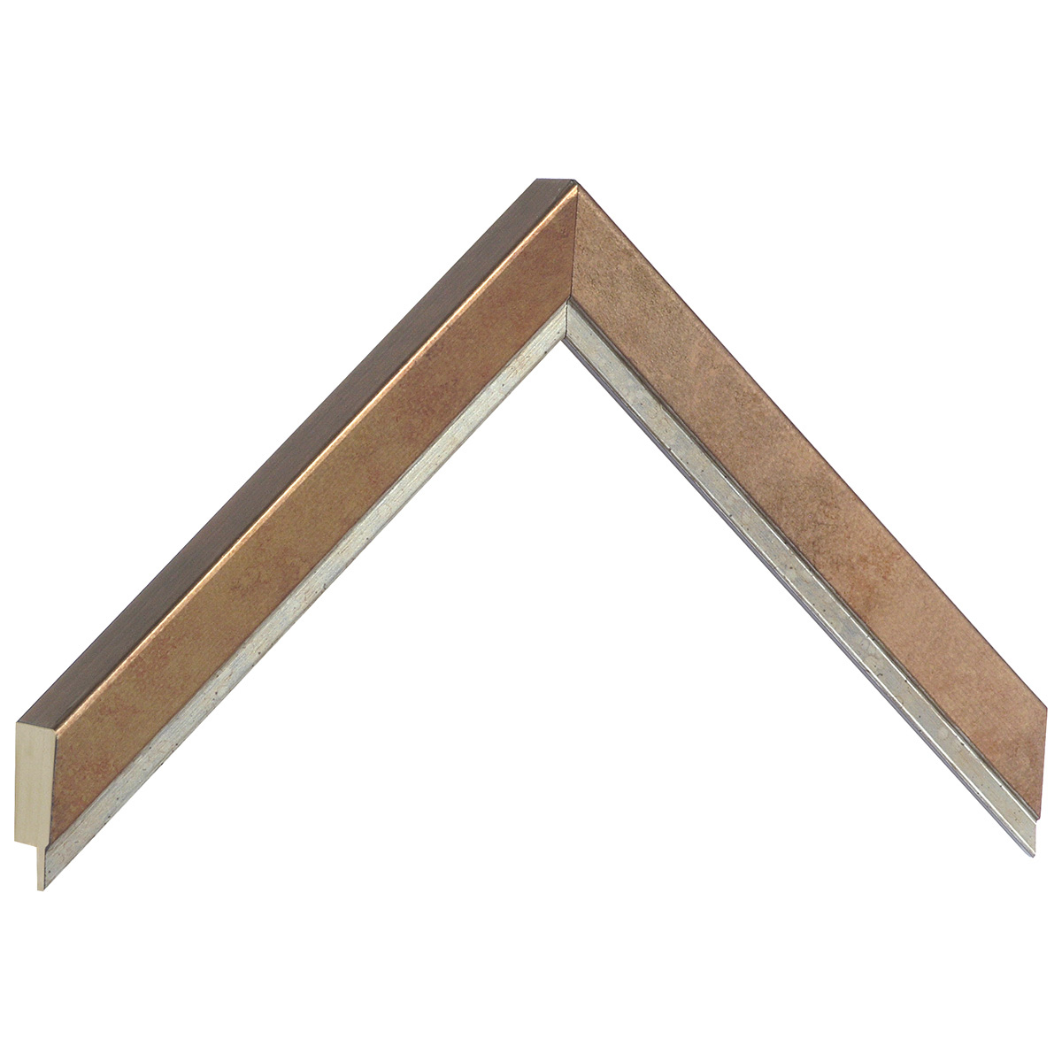 Moulding finger-jointed pine - width 22mm height 22 - copper, silver e - Sample