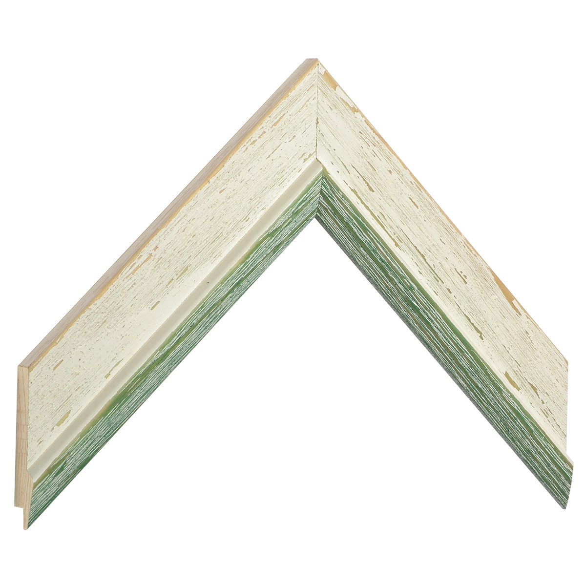 Moulding finger-jointed fir 37mm - speckled, green edge - Sample