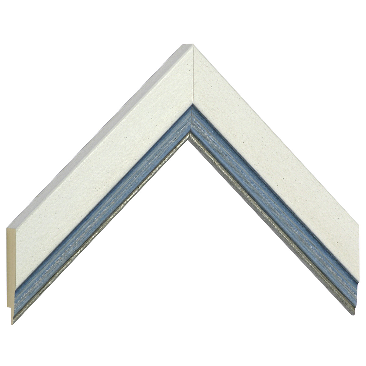 Moulding ayous 39mm width - cream with blue edge - Sample