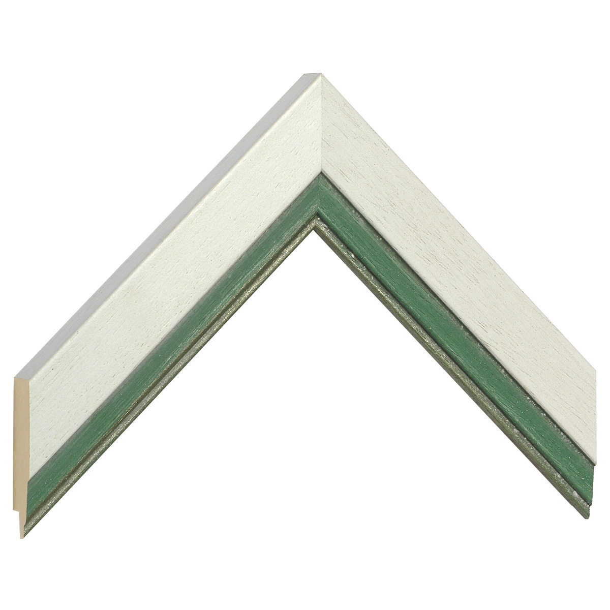 Moulding ayous 39mm width - cream with green edge - Sample