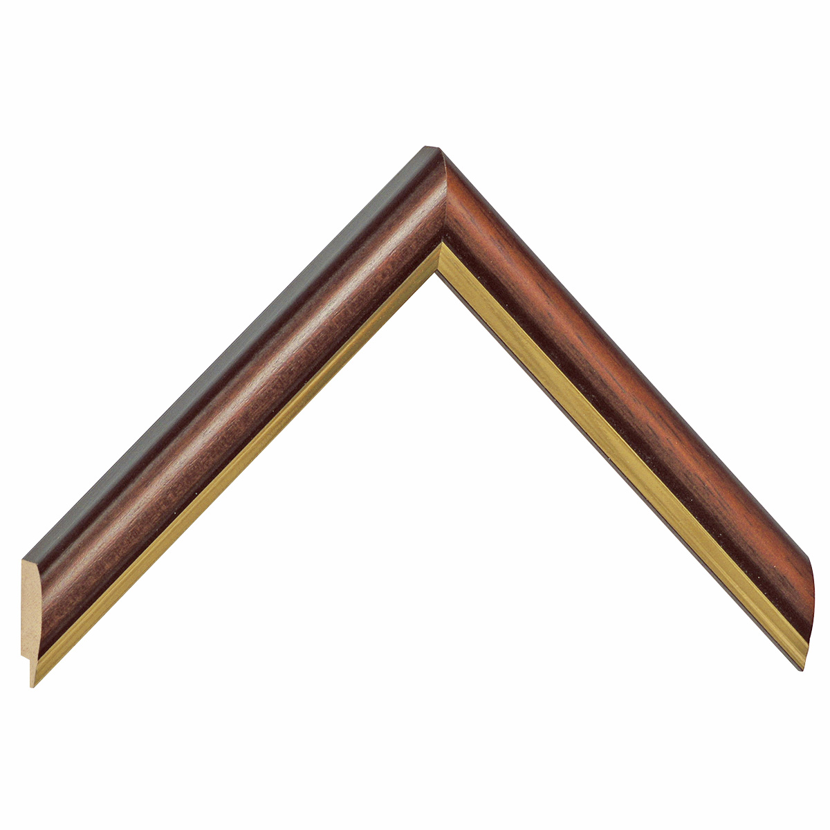 Moulding ayous jointed 23mm - antique walnut with gold edge - Sample