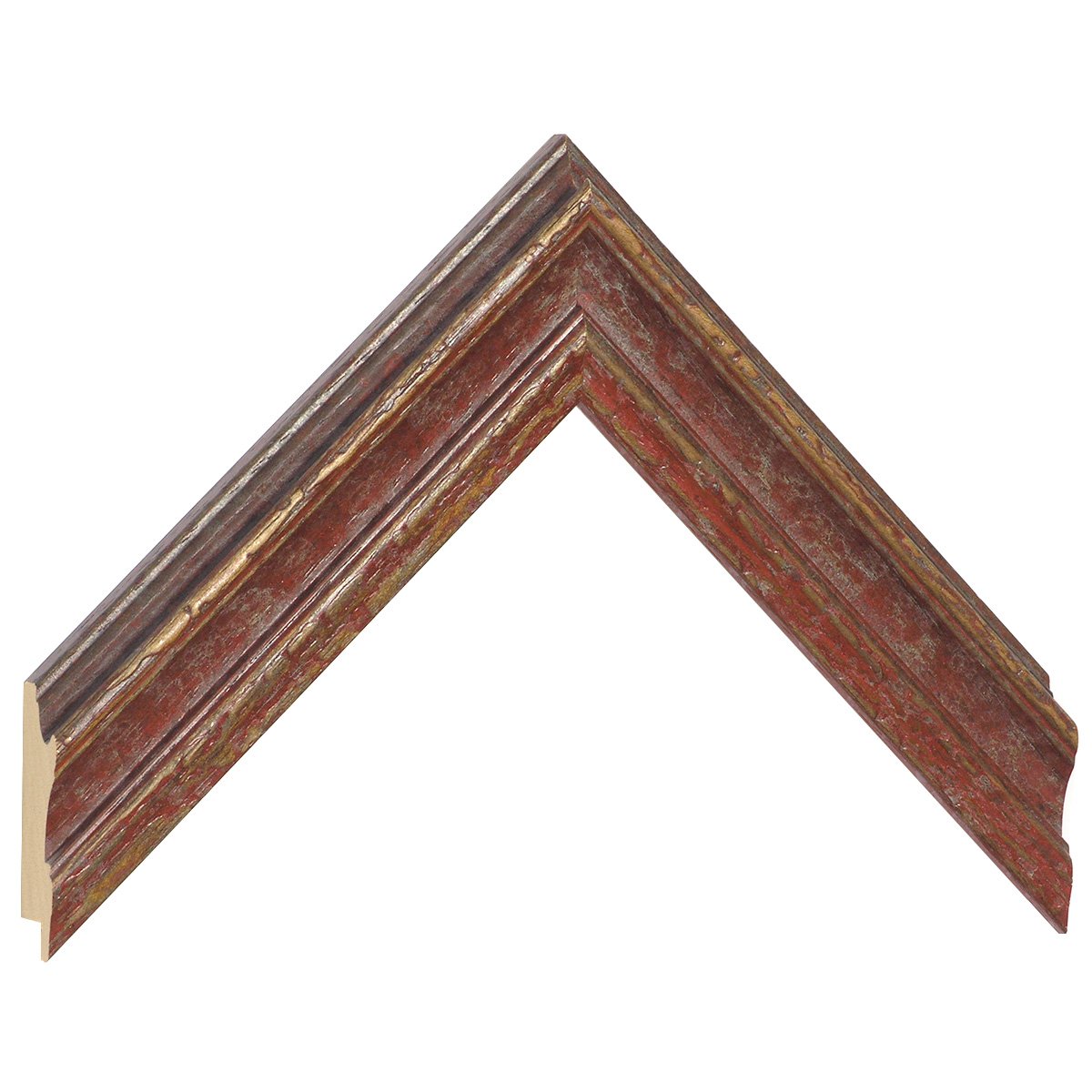 Moulding ayous, 37mm, aged finish - red - Sample