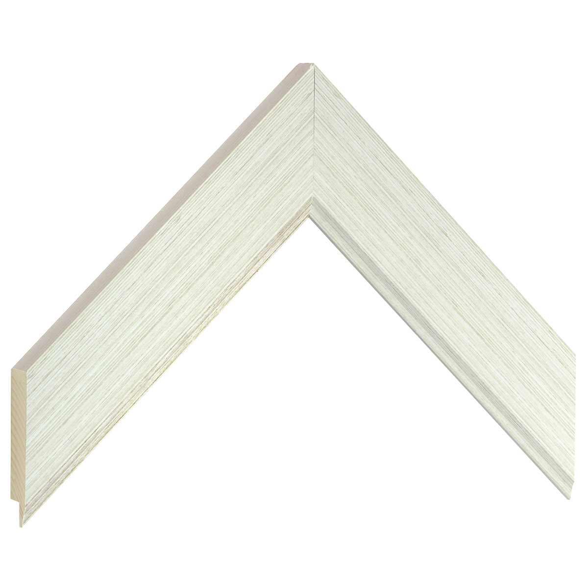 Liner finger-jointed pine 38mm - Cream, wired texture - Sample