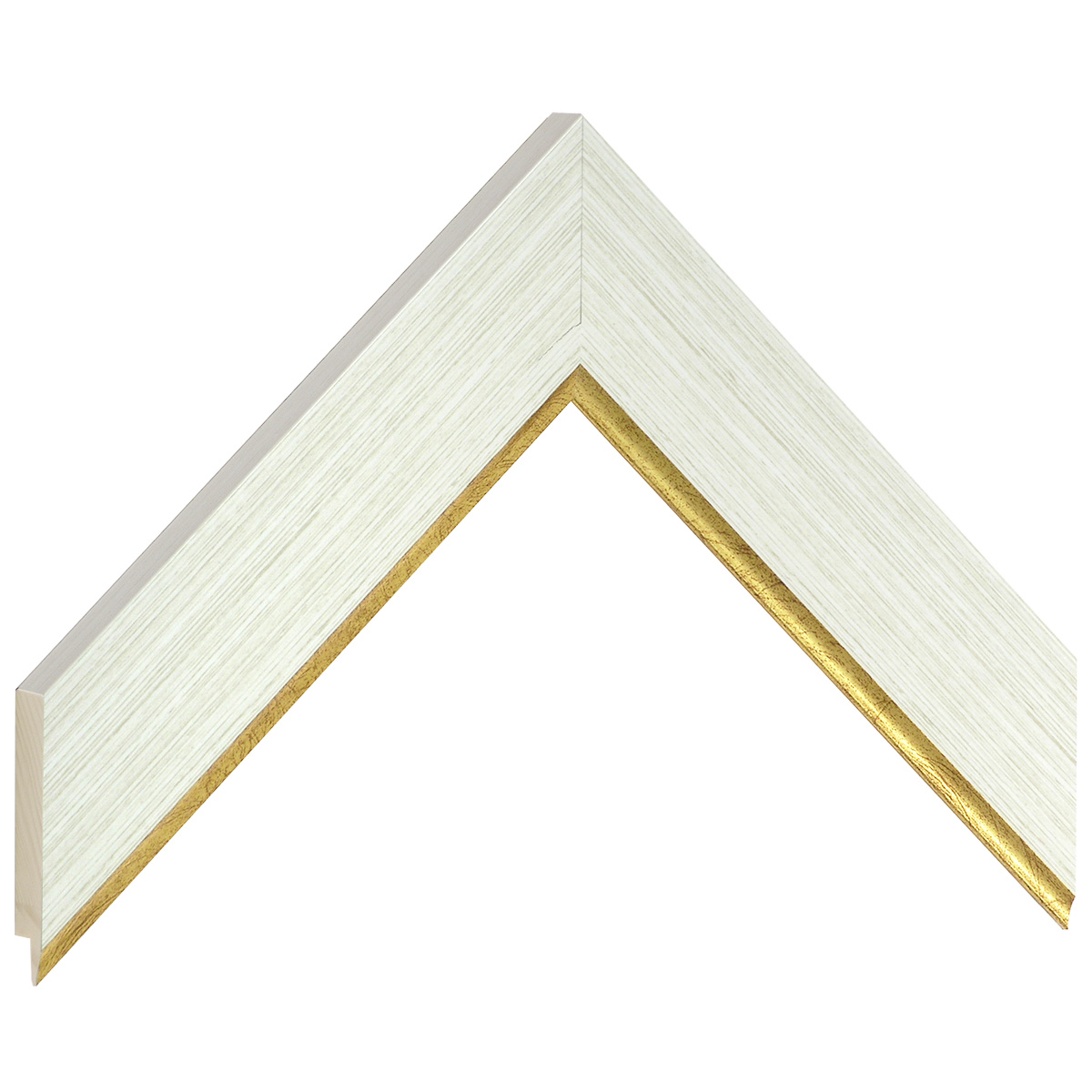 Liner finger-jointed pine, width 38mm, height 15 - Cream, gold edge - Sample