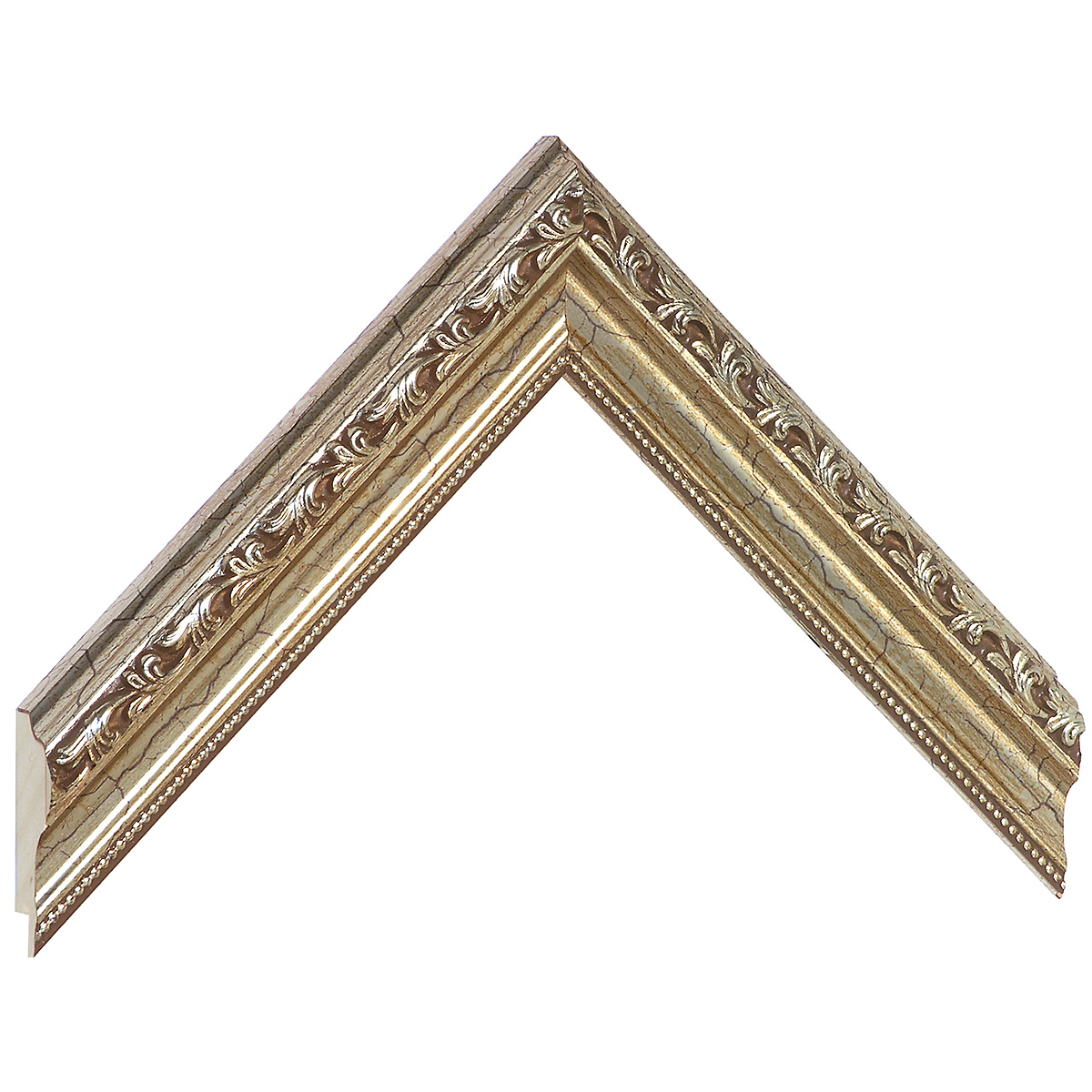 Moulding finger-jointed pine width 32mm - bronze, relief decorations - Sample