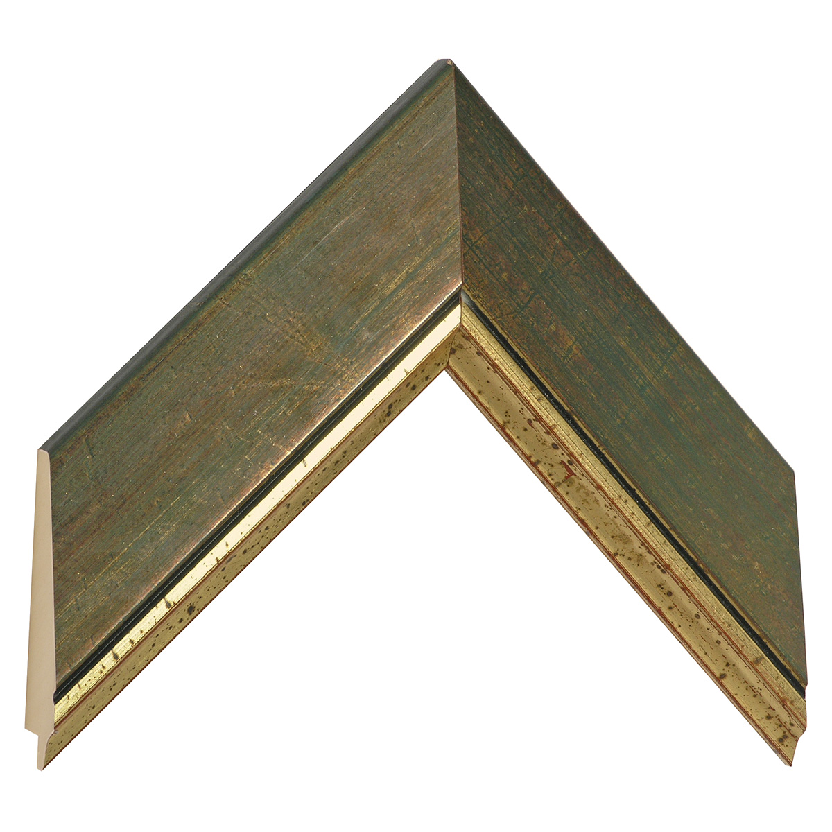 Moulding ayous width 57mm - Green with gold sight edge - Sample