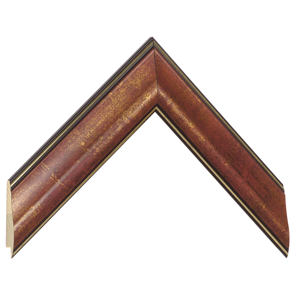 Moulding finger-jointed pine - Width 40mm Height 19 - Ruby colour - Sample