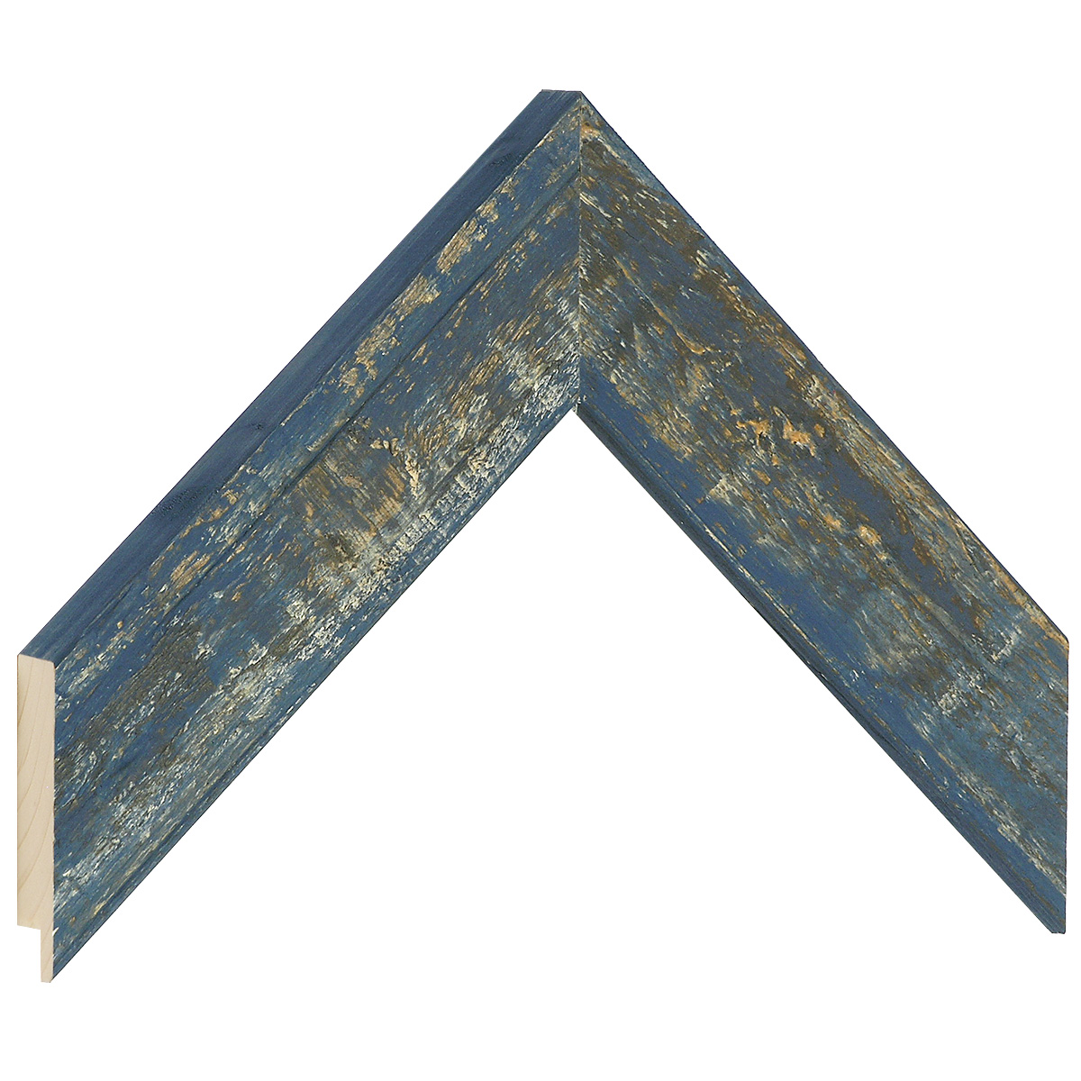 Moulding pine - width 42mm height 19 - rustic, blue - Sample