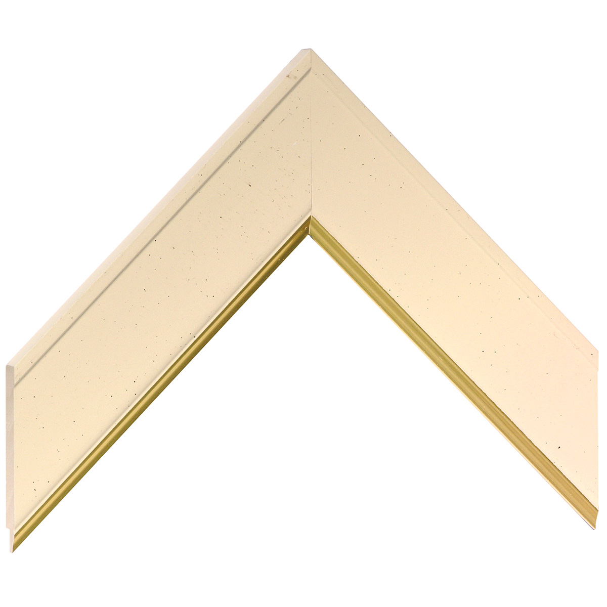 Liner finger-jointed pine 45mm - flat, beige, gold edge - Sample