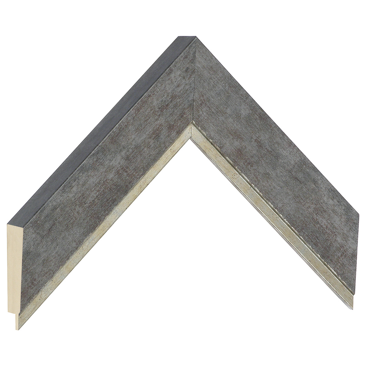 Moulding finger-jointed pine - width 42mm height 27 - pewter, silver e - Sample