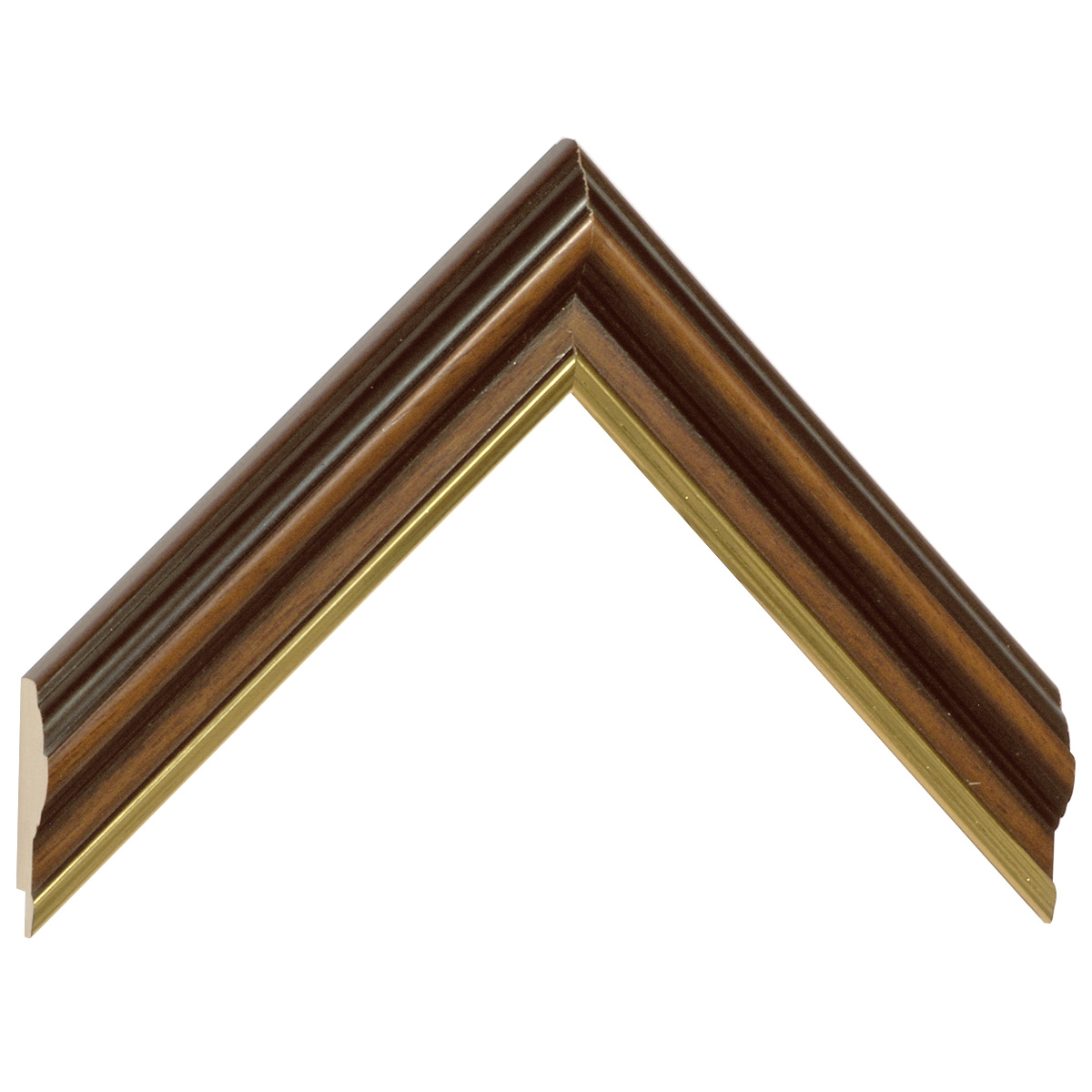 Moulding ayous, width 35mm, heigth 19 - Antique walnut, gold edge - Sample