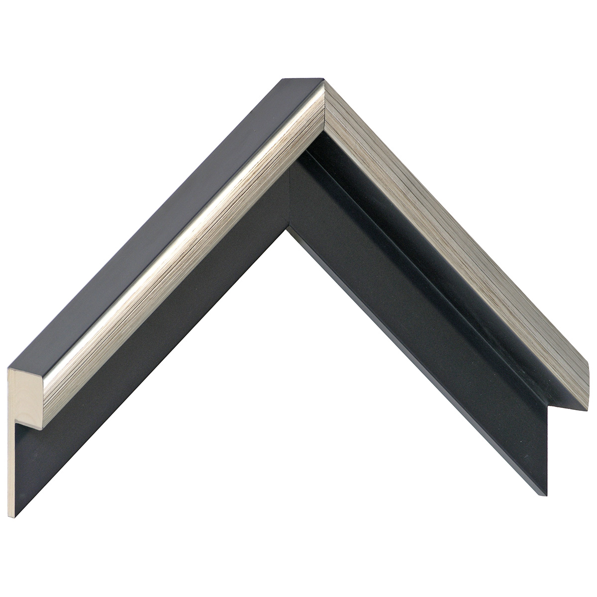 Moulding Jelutong L shape, Width 40mm Height 49 Black-Silver - Sample