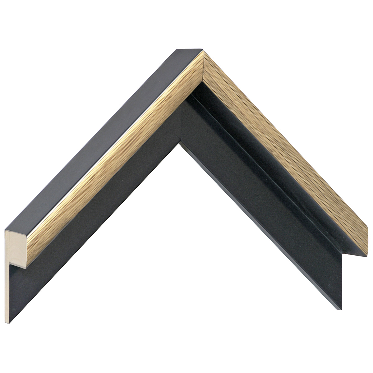 Moulding Jelutong L shape, Width 40mm Height 49 Black-Gold - Sample