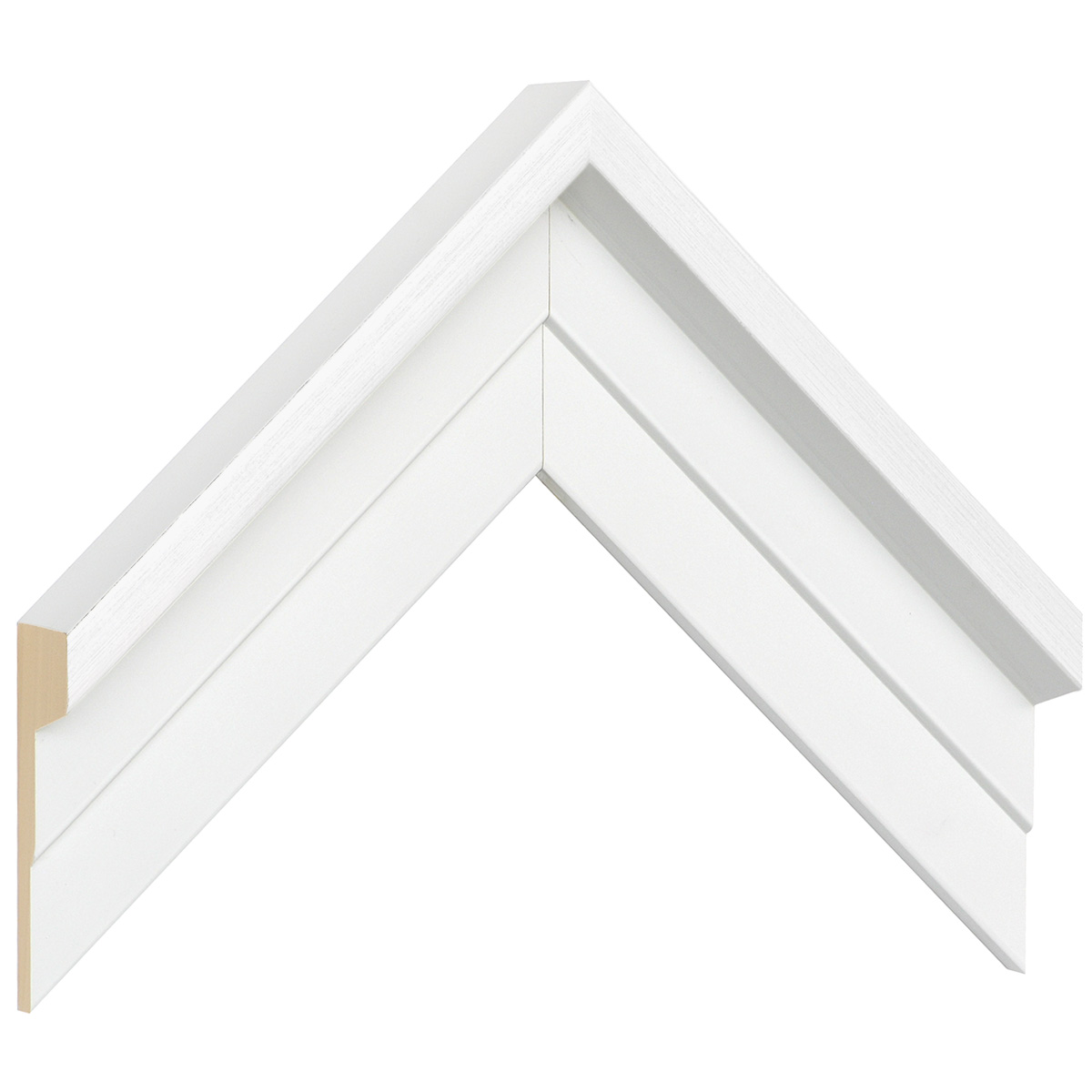 Moulding ayous jointed L shape, Width 54mm Height 36 White - Sample