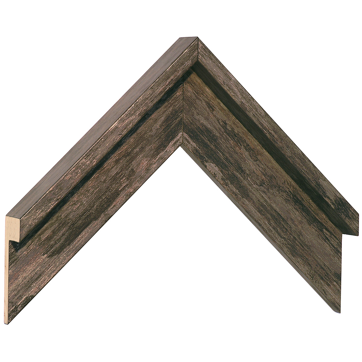 Moulding L shaped fingerjoint pine, width 44mm, height 34 - Brown - Sample
