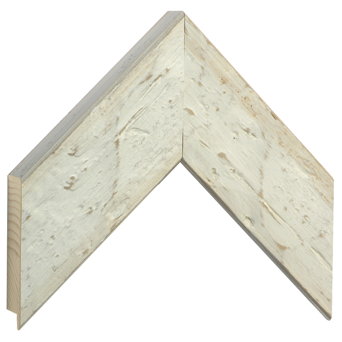Moulding finger-jointed fir, width 68mm, height 33 - White - Sample