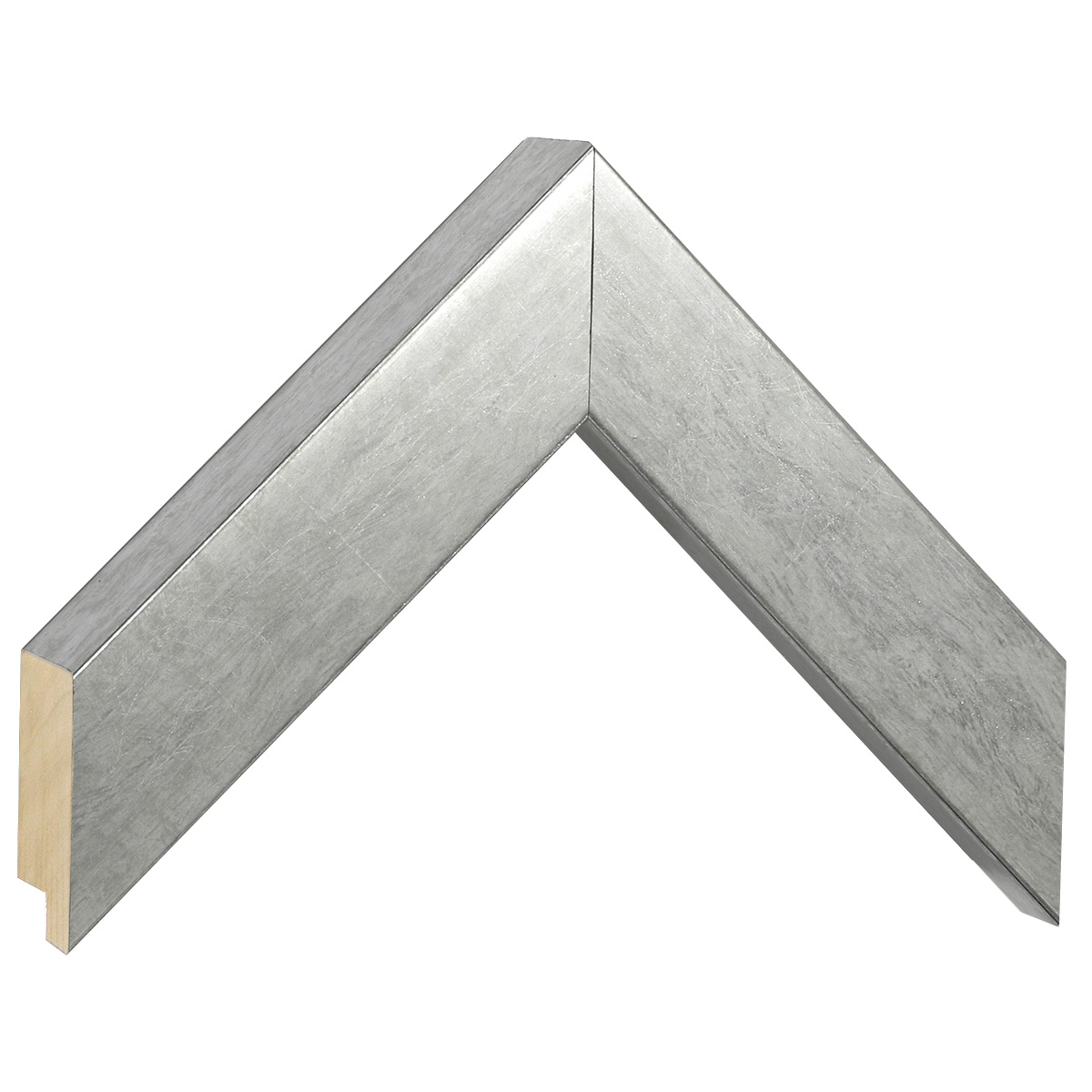 Moulding finger-jointed pine, width 40mm height 45 - silver - Sample