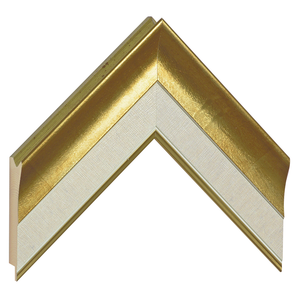 Moulding ayous, width 65mm, height 33 - gold, white band - Sample