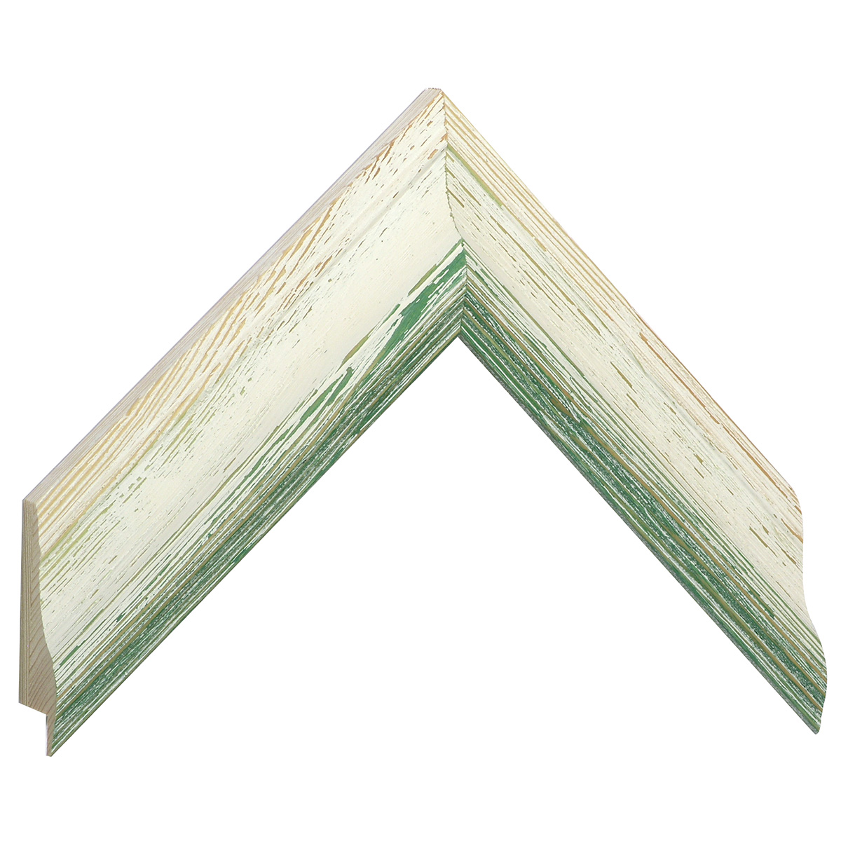 Moulding ayous width 44mm - White-green, shabby - Sample